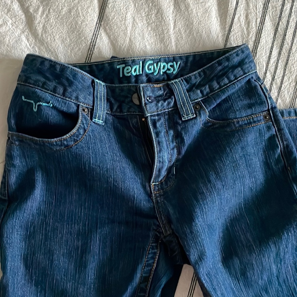 Kimes Ranch Teal Gypsy Jeans size 00/32length